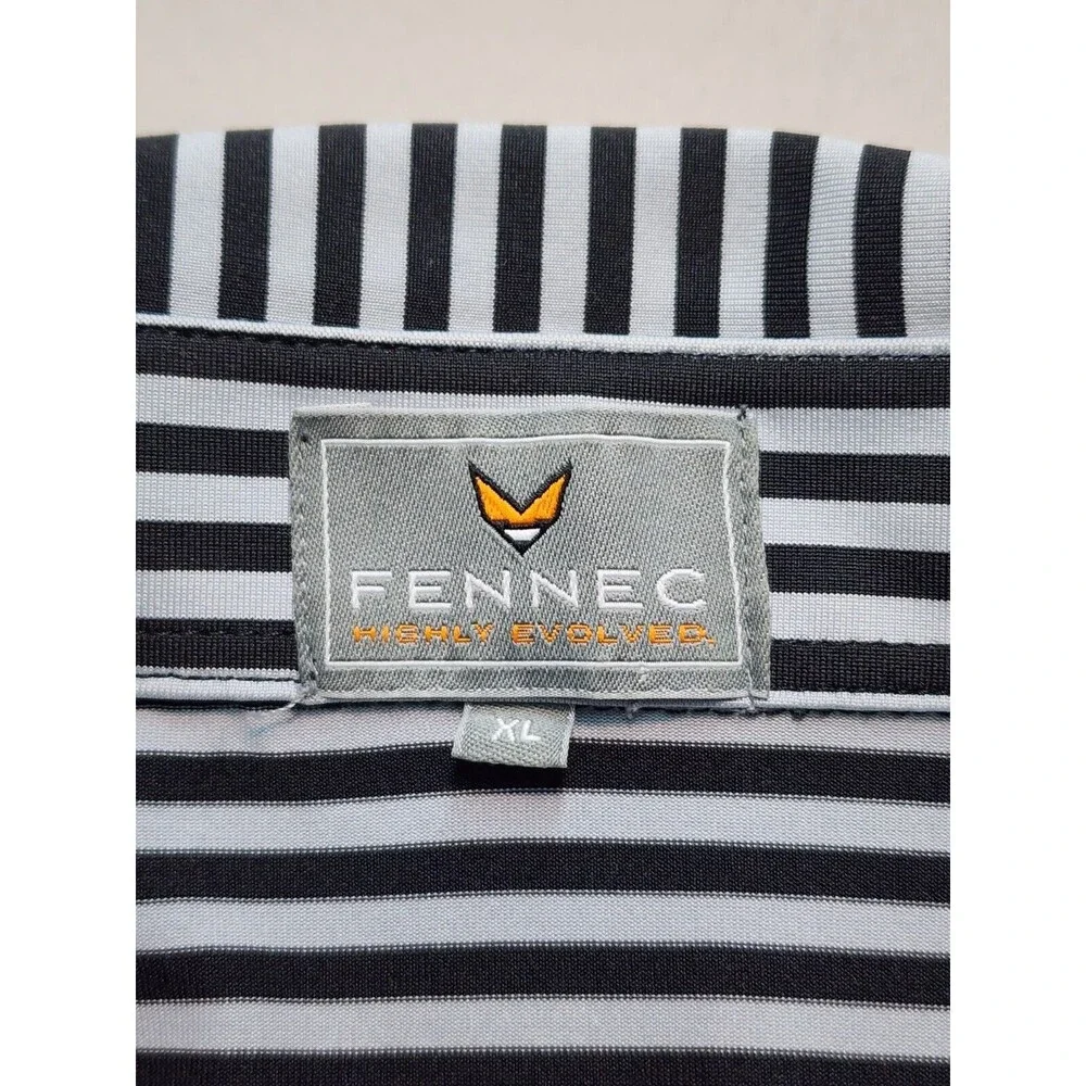 Fennec Men's Golf Polo Shirt Grey with Black with Stripes Size XL